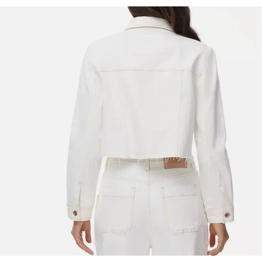 Frye Women's Cropped Raw Hem Denim Jacket in‎ Size L NEW - Picture 3 of 10